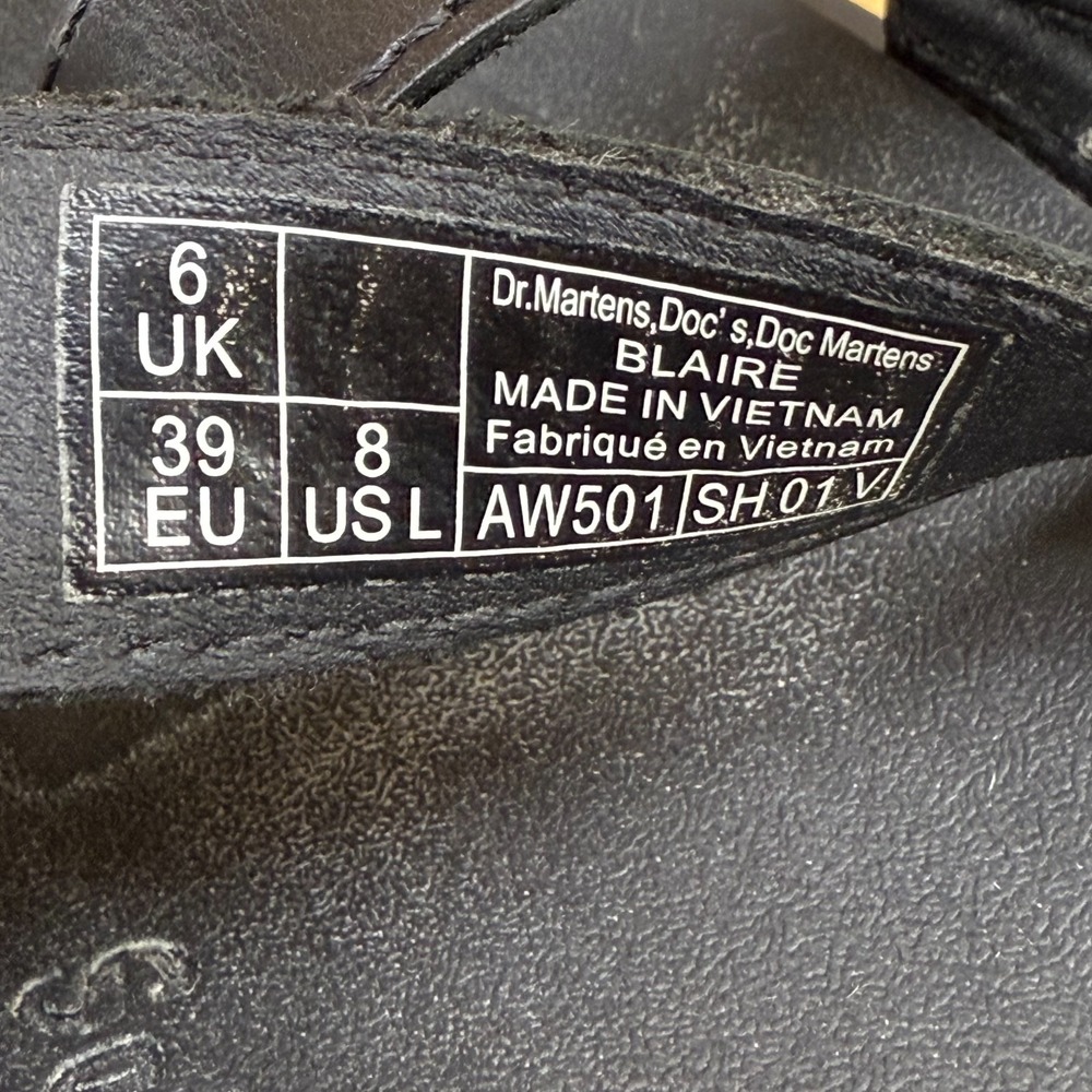 Dr.Martens Blaire Women Size 8 EU 39 Black Chunky Sandals Strappy Ankle Strap - Picture 10 of 10